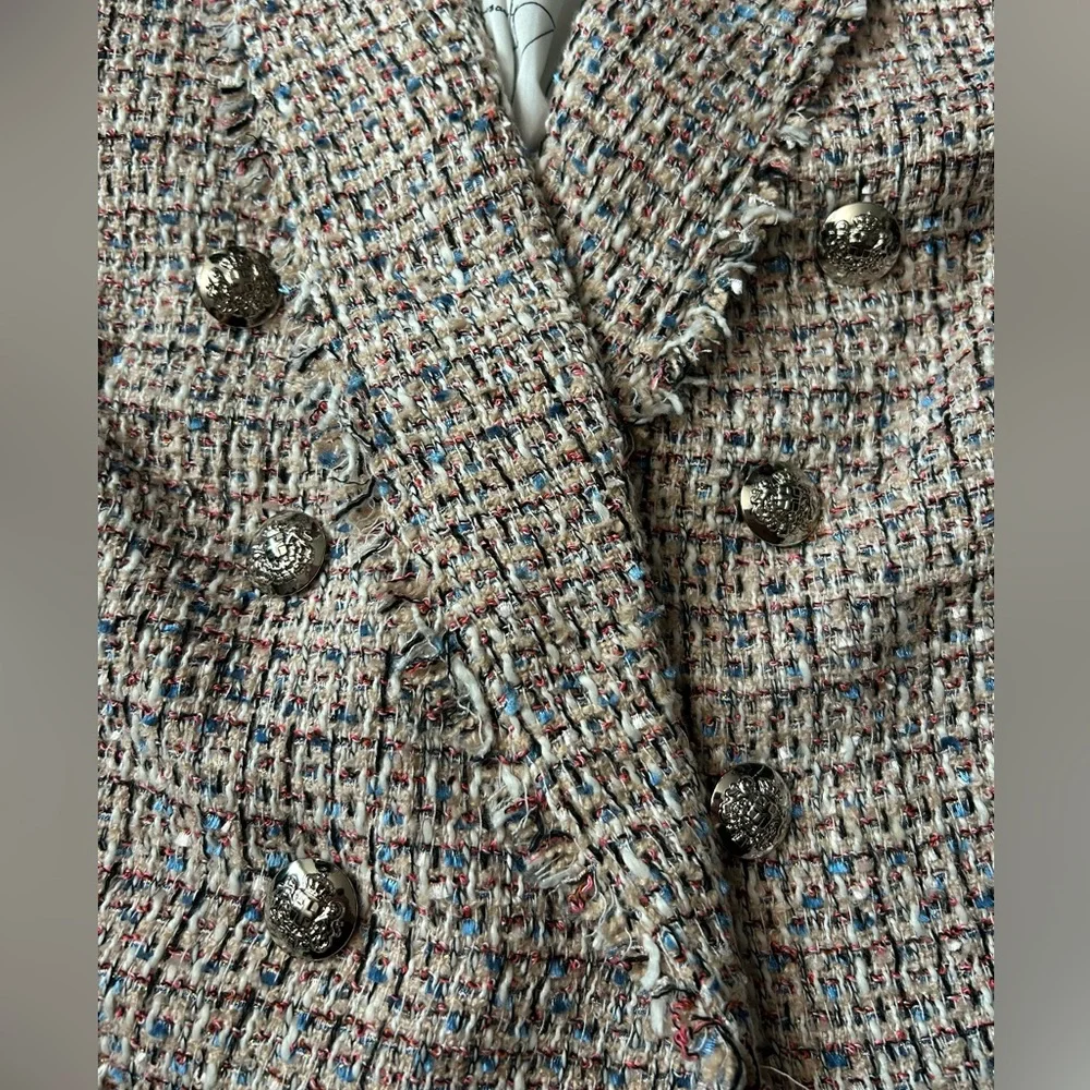 WHBM White House Black Market Studio Tweed Knit Blazer Jacket Coat Chic Sz 12 - Picture 5 of 16